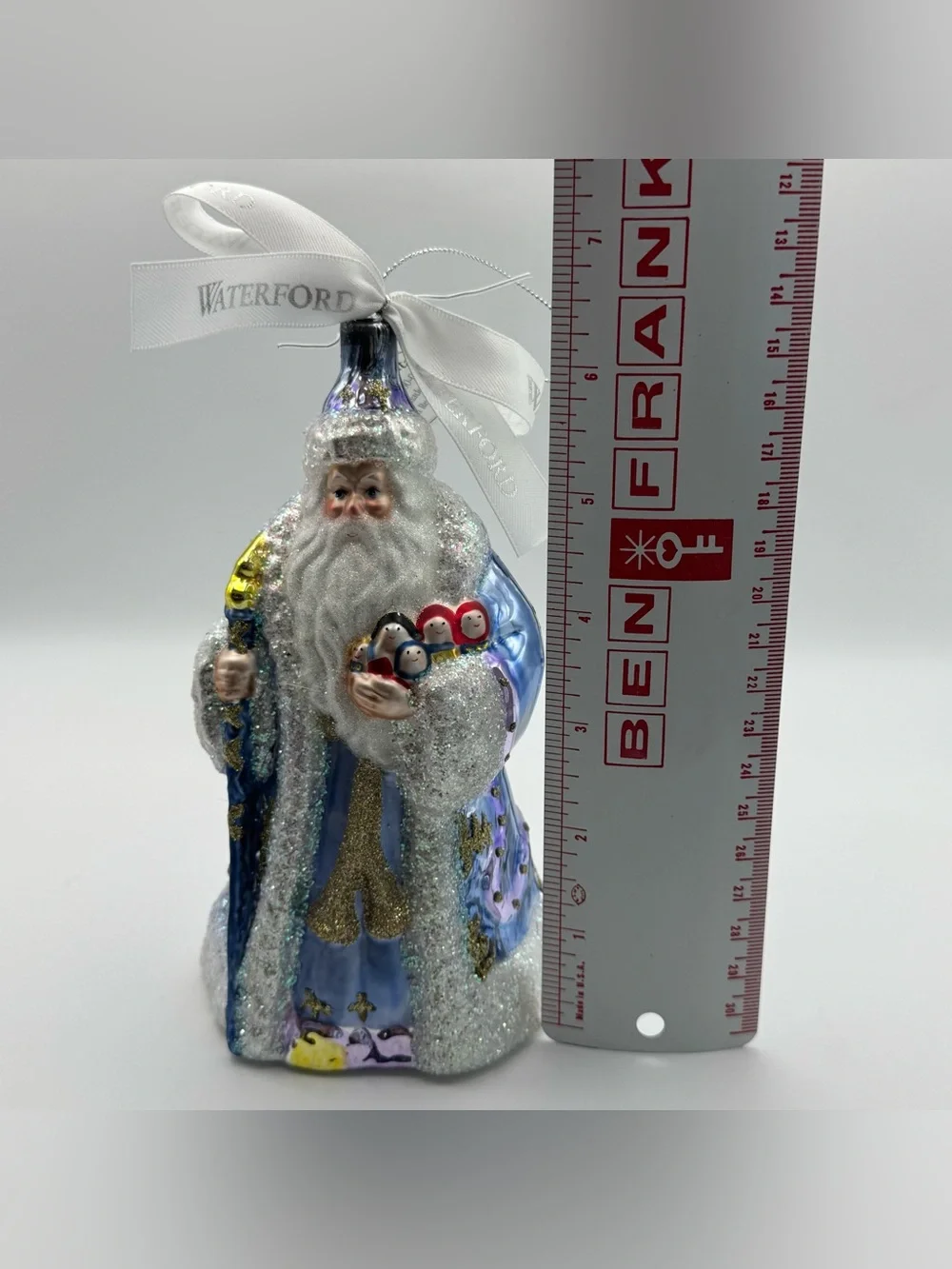 Waterford Holiday Heirlooms Frosty Santa Glass Christmas Ornament Handmade Czech